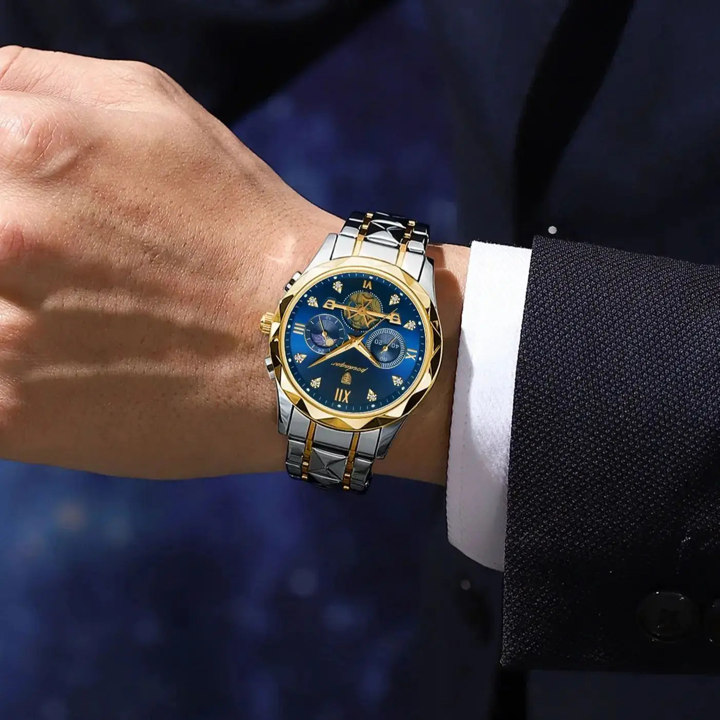 Luxury Man Wristwatch Chronograph Waterproof Luminous Men Watch Stainless Steel High Quality Sport Men's Quartz Watches