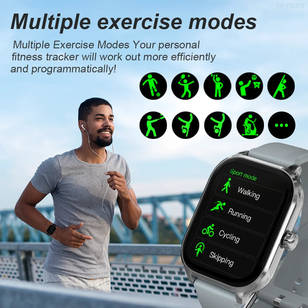 2025 New Fashion Smart Watch Heart Rate Monitor Sports Fitness Watch Waterproof Voice Call Smart Watch for Android IOS